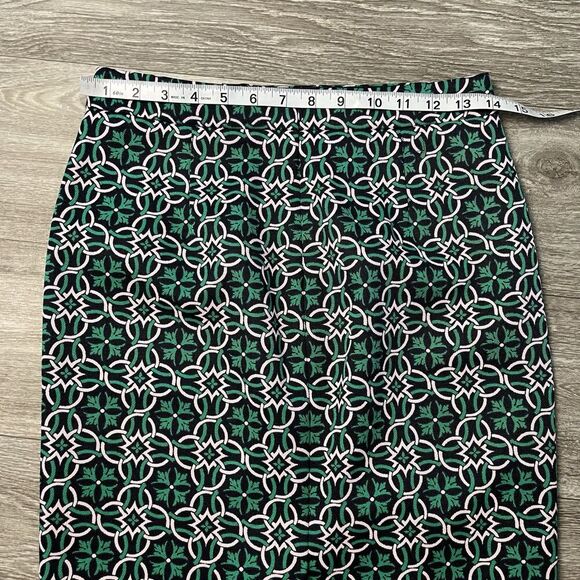 J Crew No. 2 Pencil Skirt green pattern Geometric Petite 0 188​ - Picture 6 of 7